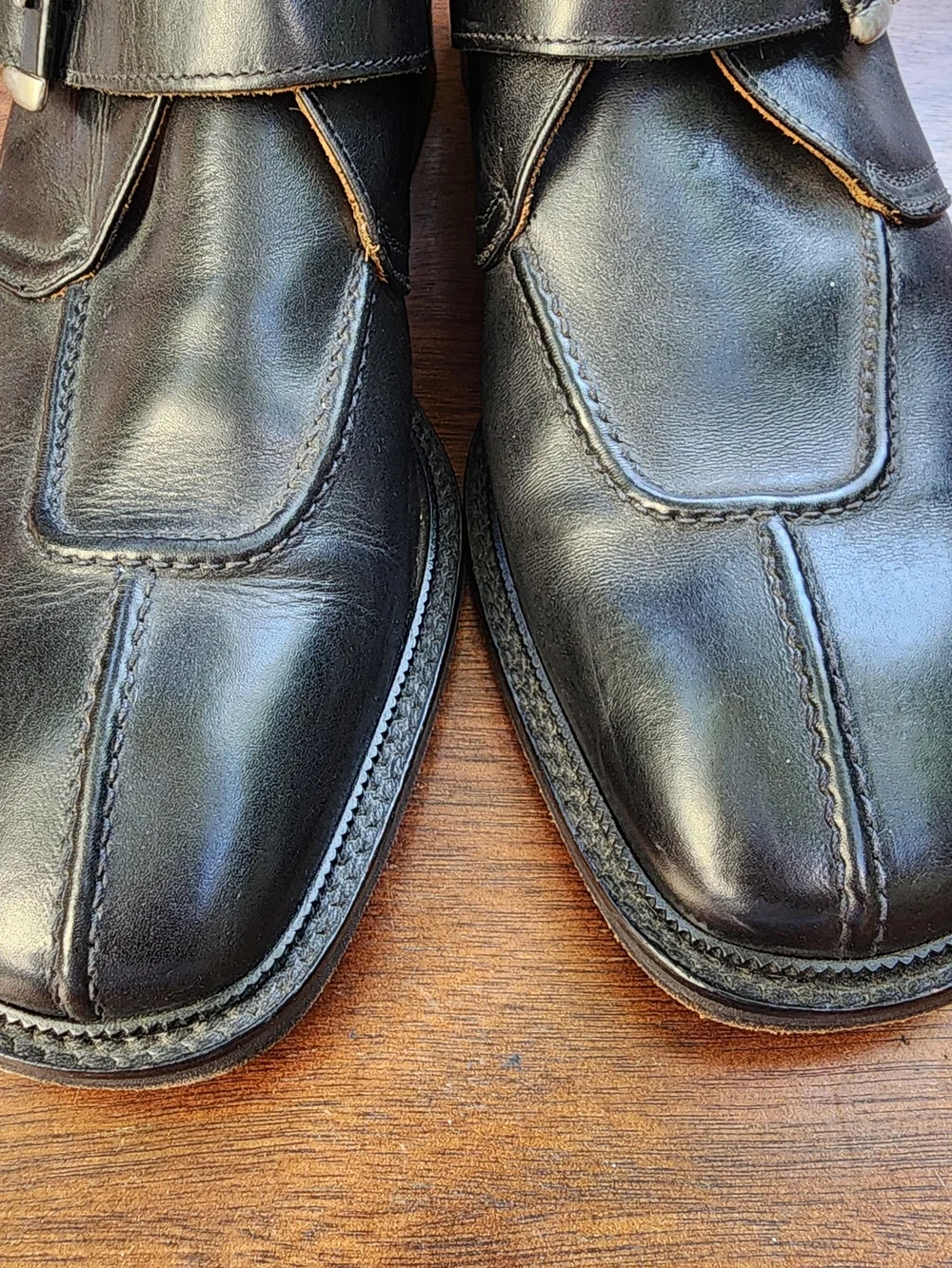 Mario Caligiuri Italy Black Leather Monk Strap Boots [11]